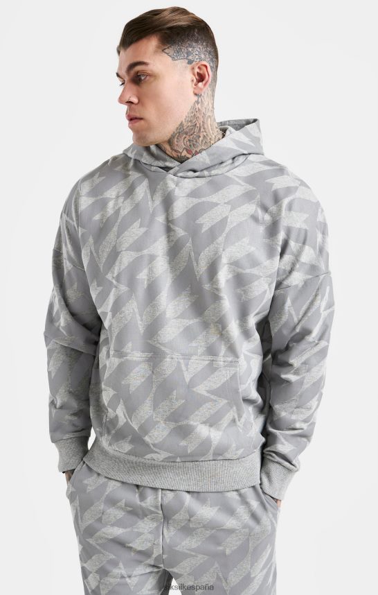 vestir es SikSilk x hombres sudadera con capucha y estampado plateado de messi 4NP28R447
