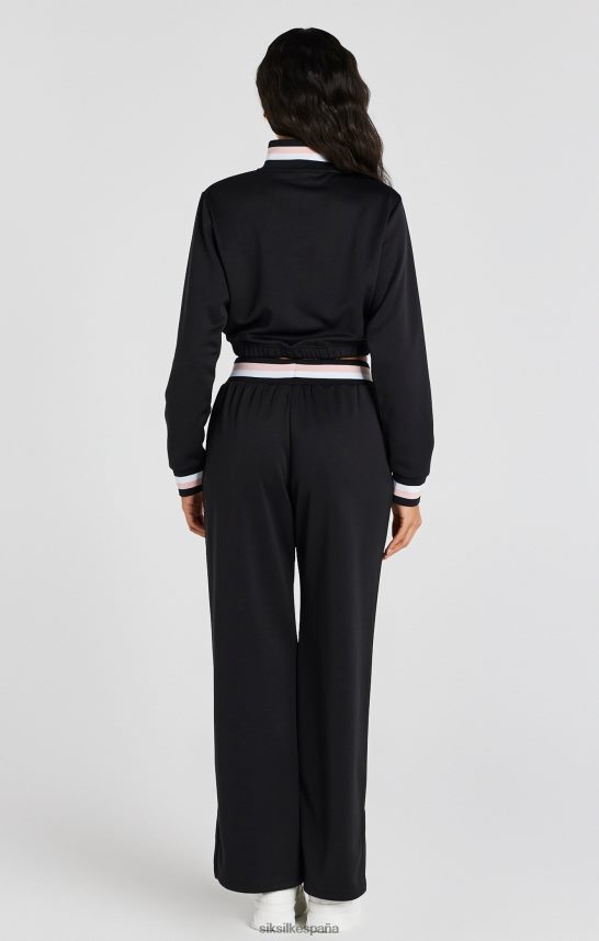 vestir es SikSilk mujer pantalón de chándal universitario negro de pernera ancha 4NP28R158