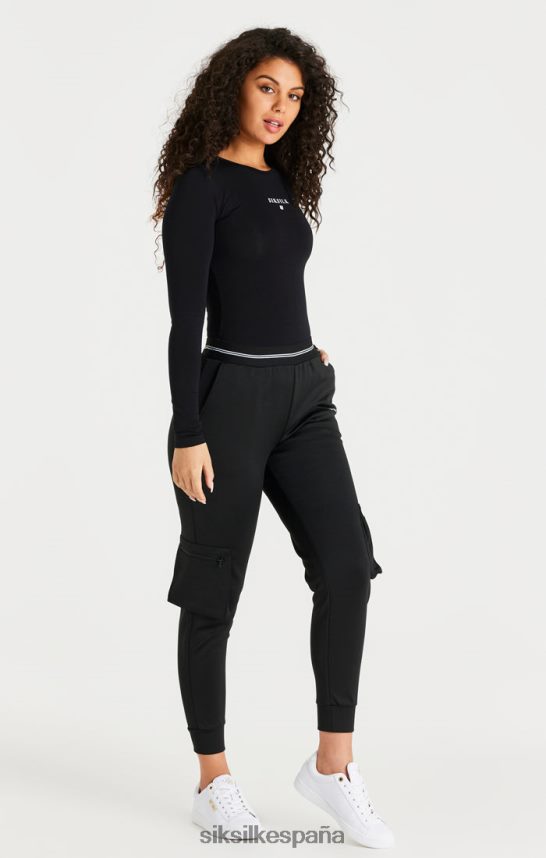 vestir es SikSilk mujer pantalón cargo negro 4NP28R184