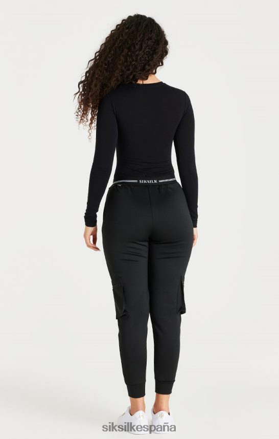 vestir es SikSilk mujer pantalón cargo negro 4NP28R184