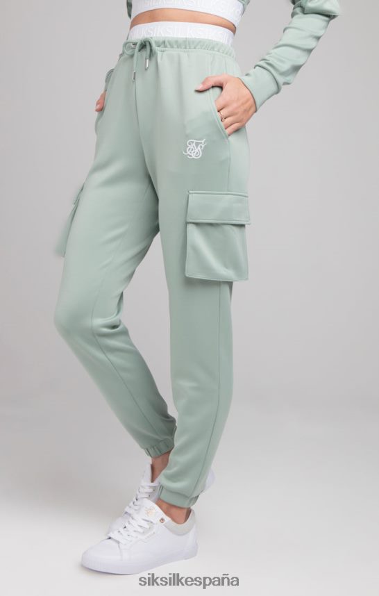 vestir es SikSilk mujer pantalones de chándal con cinta cargo - salvia 4NP28R176