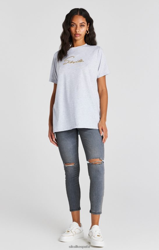 vestir es SikSilk mujer jeans de mezclilla desgastados con lavado azul 4NP28R188