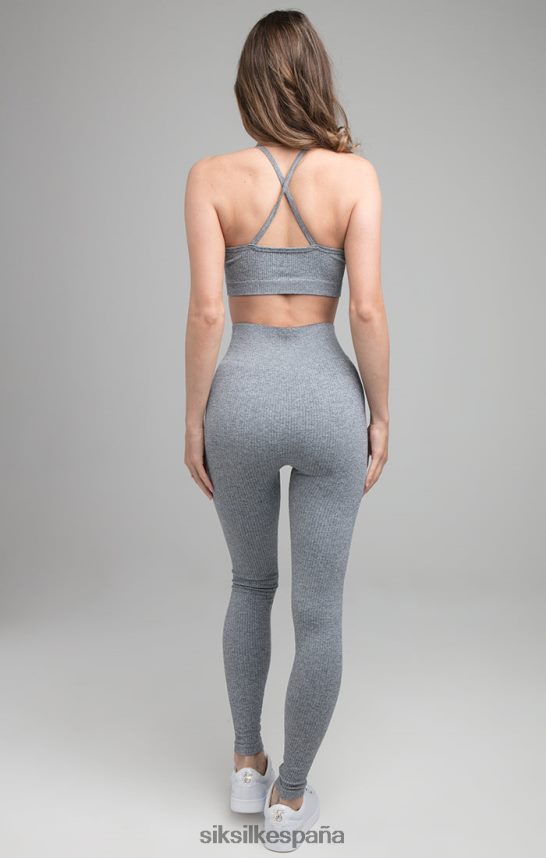 vestir es SikSilk mujer Bralette deportivo de canalé - gris 4NP28R212