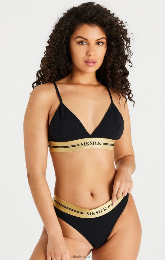 vestir es SikSilk mujer bralette de triángulo negro 4NP28R206