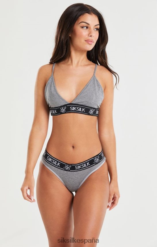 vestir es SikSilk mujer bralette triangular gris jaspeado 4NP28R221