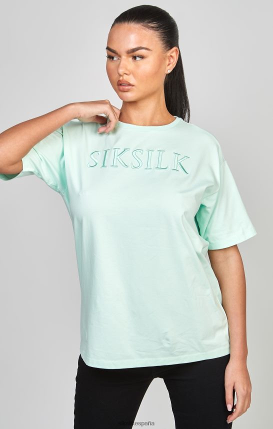 vestir es SikSilk mujer camiseta boyfriend bordada en color menta 4NP28R64