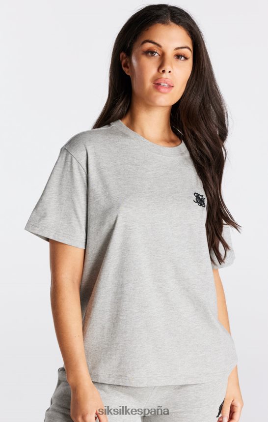 vestir es SikSilk mujer camiseta boyfriend gris jaspeado esencial 4NP28R41