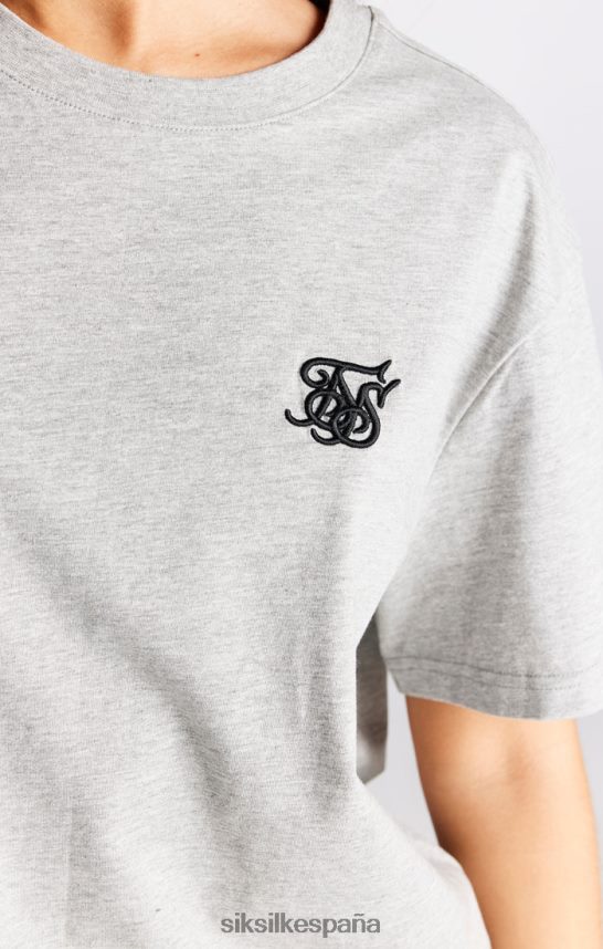 vestir es SikSilk mujer camiseta boyfriend gris jaspeado esencial 4NP28R41