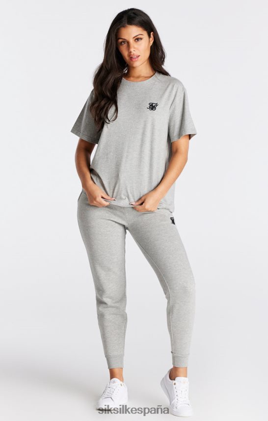 vestir es SikSilk mujer camiseta boyfriend gris jaspeado esencial 4NP28R41