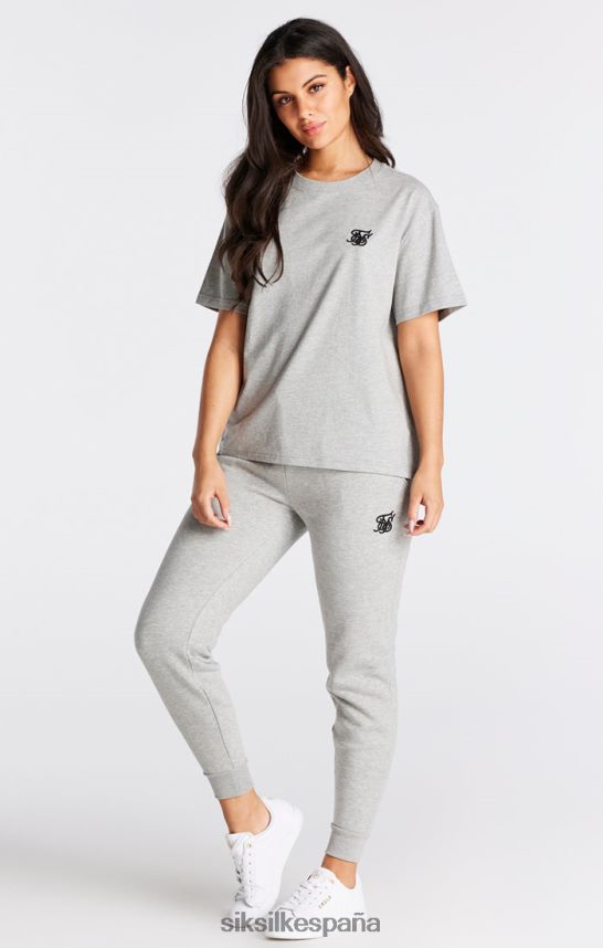 vestir es SikSilk mujer camiseta boyfriend gris jaspeado esencial 4NP28R41