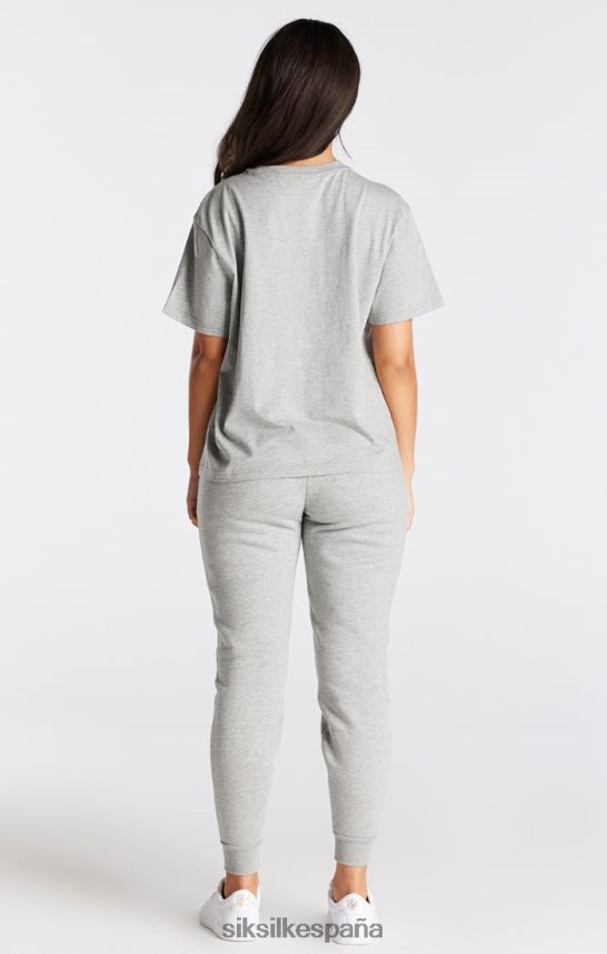 vestir es SikSilk mujer camiseta boyfriend gris jaspeado esencial 4NP28R41