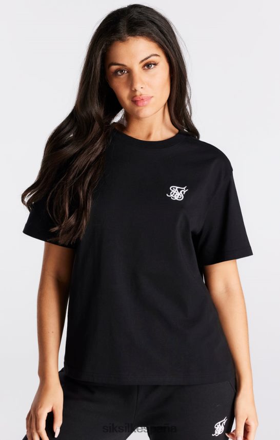 vestir es SikSilk mujer camiseta boyfriend negra esencial 4NP28R40