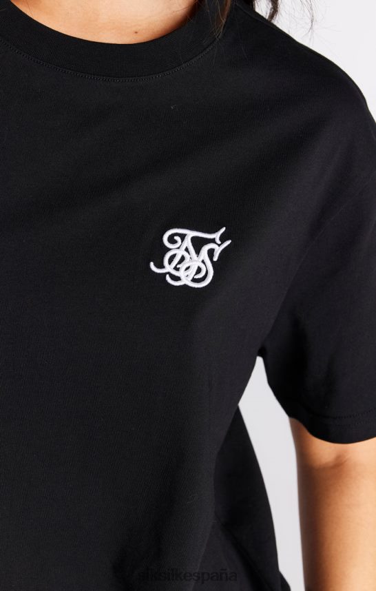 vestir es SikSilk mujer camiseta boyfriend negra esencial 4NP28R40