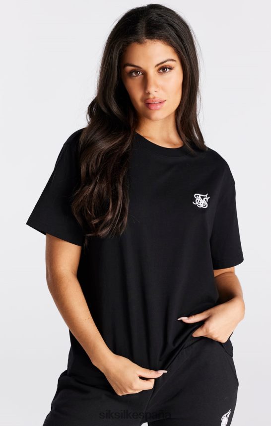vestir es SikSilk mujer camiseta boyfriend negra esencial 4NP28R40