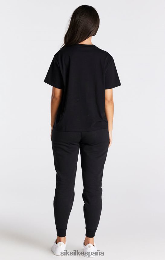 vestir es SikSilk mujer camiseta boyfriend negra esencial 4NP28R40