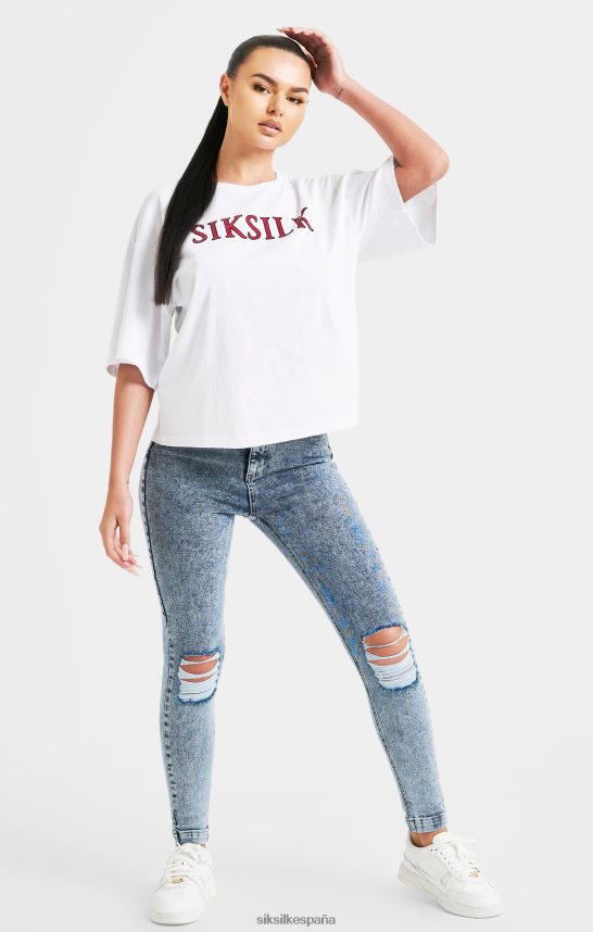 vestir es SikSilk mujer camiseta corta blanca con brillos 4NP28R35