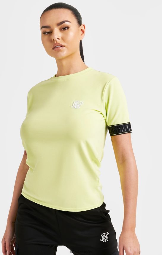 vestir es SikSilk mujer camiseta corta con cinta amarilla 4NP28R59