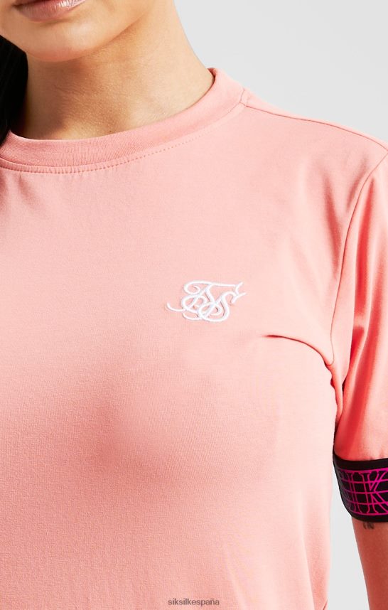 vestir es SikSilk mujer camiseta corta con cinta coral 4NP28R61
