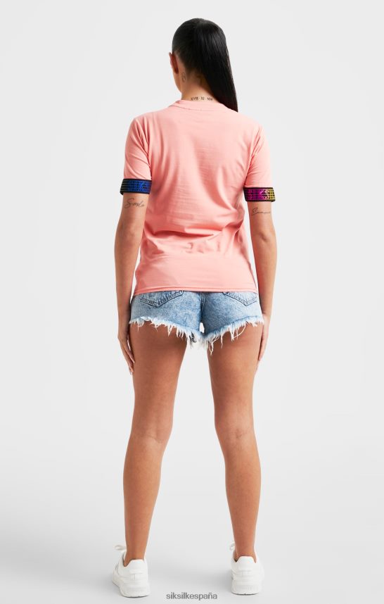 vestir es SikSilk mujer camiseta corta con cinta coral 4NP28R61