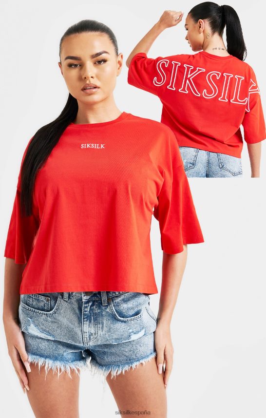 vestir es SikSilk mujer camiseta corta con la marca roja 4NP28R36