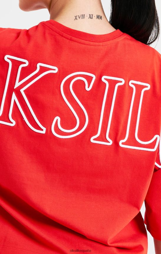 vestir es SikSilk mujer camiseta corta con la marca roja 4NP28R36