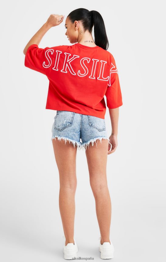 vestir es SikSilk mujer camiseta corta con la marca roja 4NP28R36