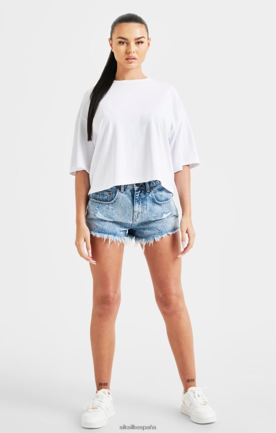 vestir es SikSilk mujer camiseta corta de marca blanca arcoiris 4NP28R47