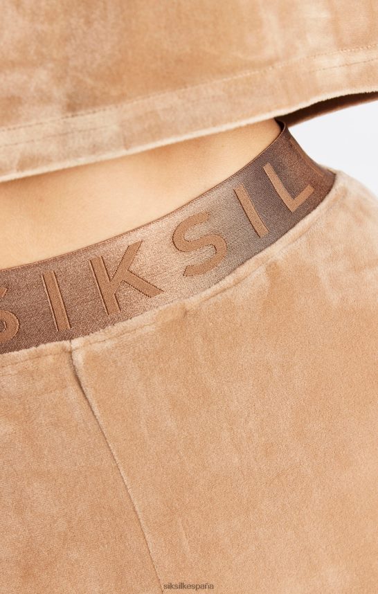 vestir es SikSilk mujer camiseta corta de terciopelo dorado 4NP28R42