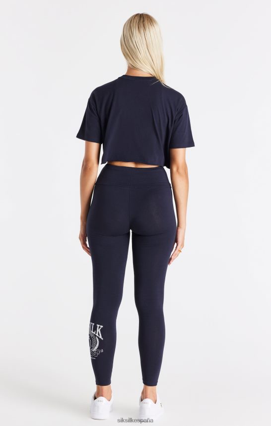 vestir es SikSilk mujer camiseta corta estilo universitario azul marino 4NP28R51