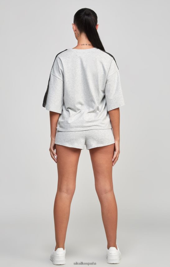 vestir es SikSilk mujer camiseta corta gris con cinta 4NP28R58