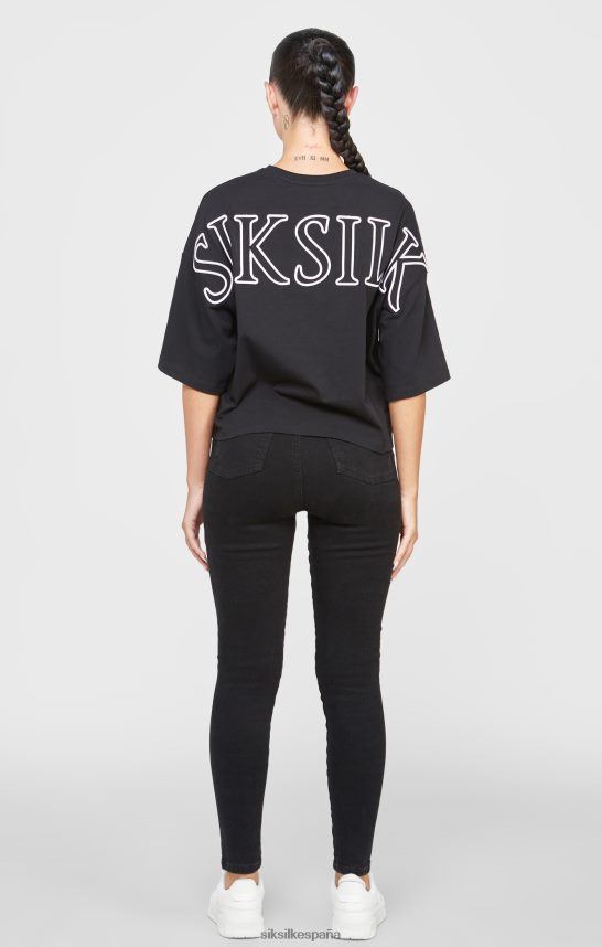 vestir es SikSilk mujer camiseta corta negra con la marca 4NP28R43