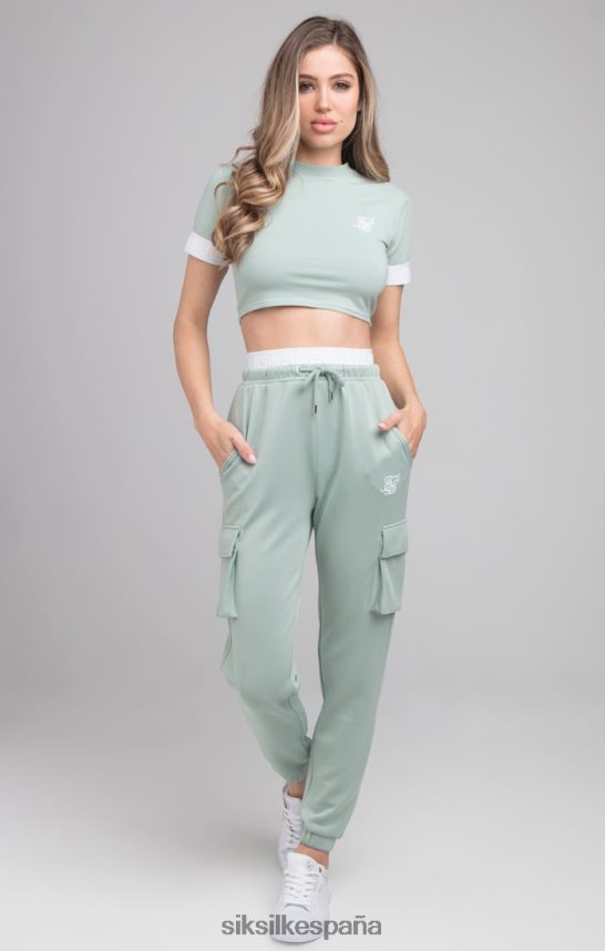 vestir es SikSilk mujer camiseta corta verde 4NP28R46