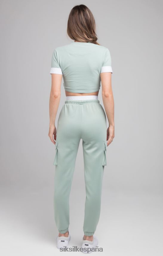 vestir es SikSilk mujer camiseta corta verde 4NP28R46