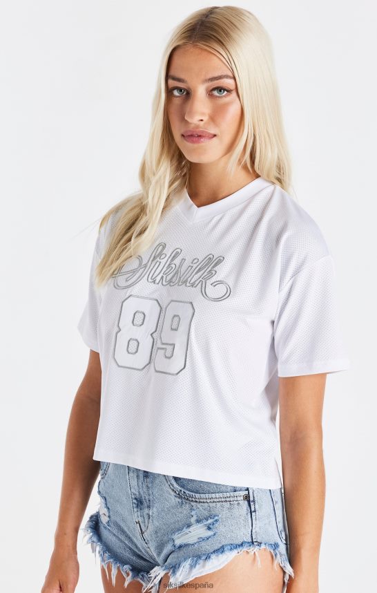 vestir es SikSilk mujer camiseta de malla blanca 4NP28R32