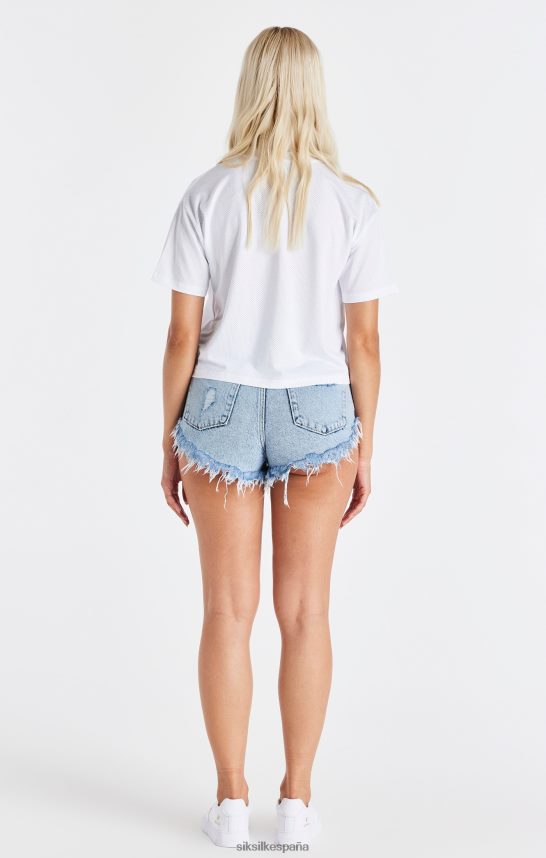 vestir es SikSilk mujer camiseta de malla blanca 4NP28R32