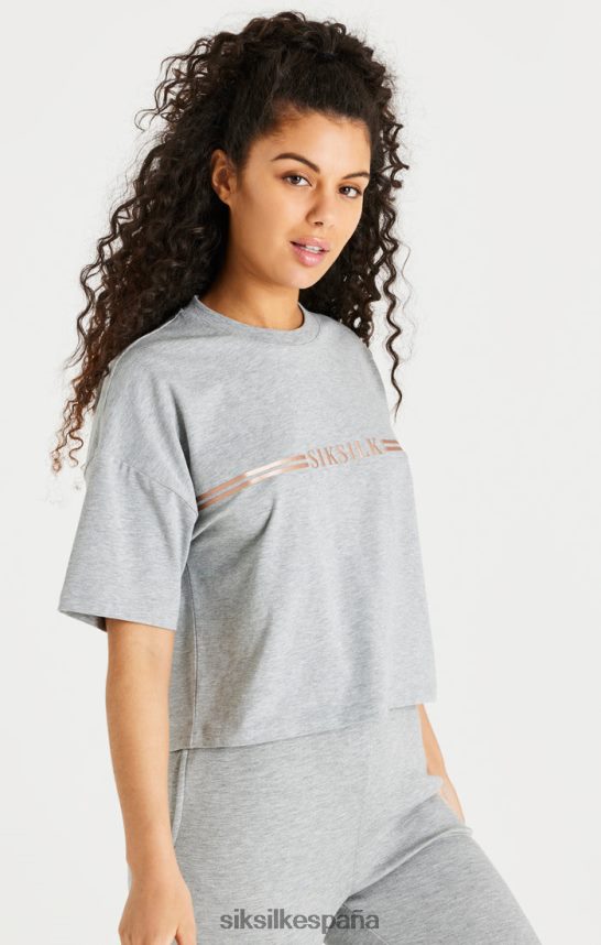 vestir es SikSilk mujer camiseta gris jaspeado caja 4NP28R72