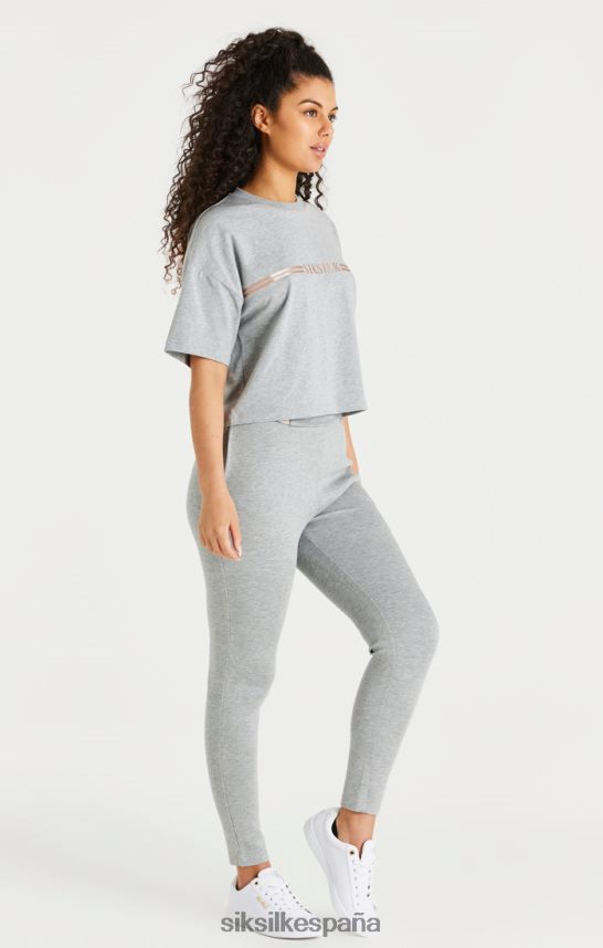 vestir es SikSilk mujer camiseta gris jaspeado caja 4NP28R72
