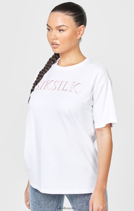vestir es SikSilk mujer camiseta novio blanca bordada 4NP28R69
