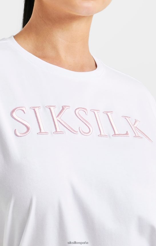 vestir es SikSilk mujer camiseta novio blanca bordada 4NP28R69