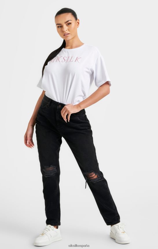 vestir es SikSilk mujer camiseta novio blanca bordada 4NP28R69