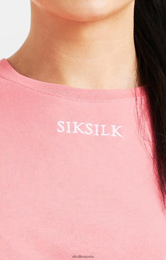 vestir es SikSilk mujer camiseta rosa con logo repetido 4NP28R65