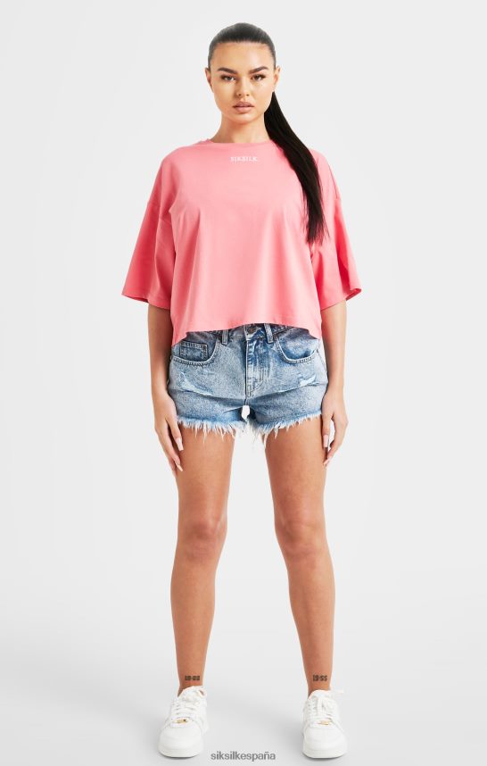 vestir es SikSilk mujer camiseta rosa con logo repetido 4NP28R65
