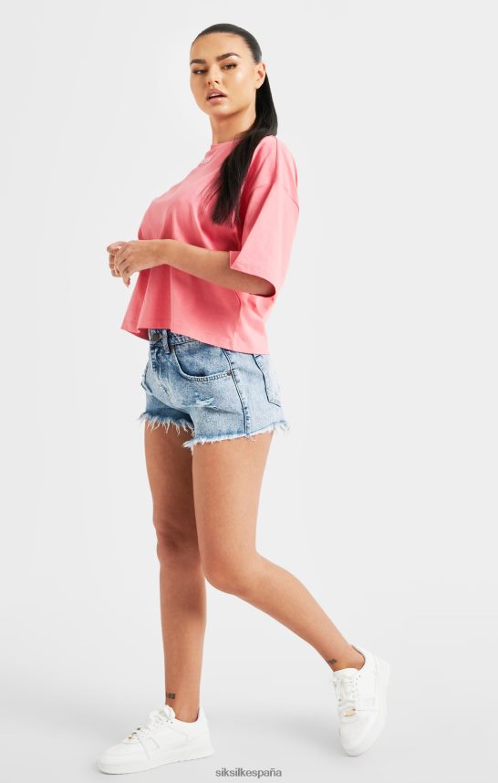 vestir es SikSilk mujer camiseta rosa con logo repetido 4NP28R65