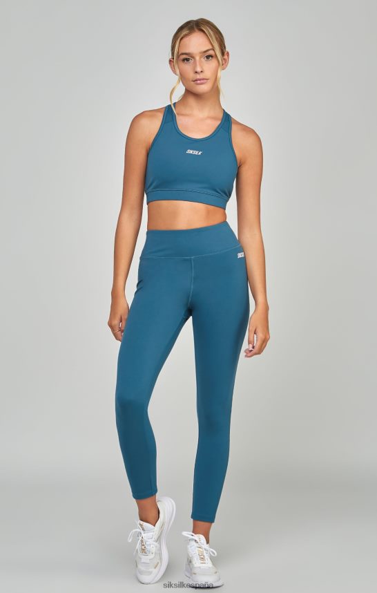 vestir es SikSilk mujer top deportivo esencial verde azulado 4NP28R68
