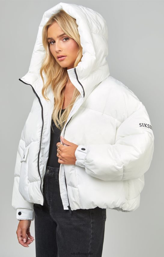 vestir es SikSilk mujer abrigo acolchado oversize blanco 4NP28R125