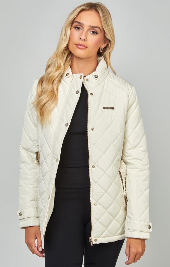 vestir es SikSilk mujer chaqueta acolchada color crema con cinturón 4NP28R133