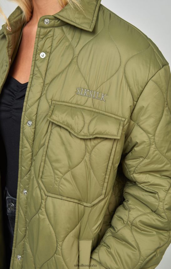 vestir es SikSilk mujer chaqueta acolchada ligera de color caqui 4NP28R126