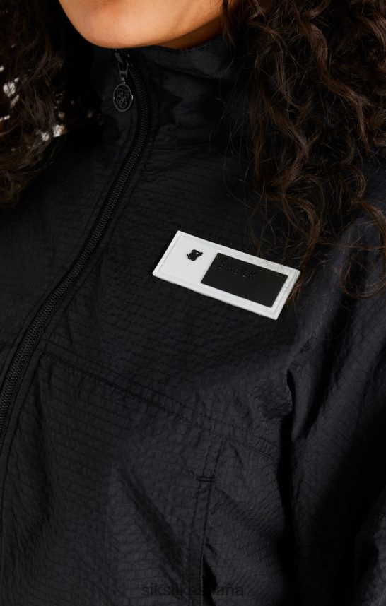 vestir es SikSilk mujer chaqueta corta negra fruncida 4NP28R139