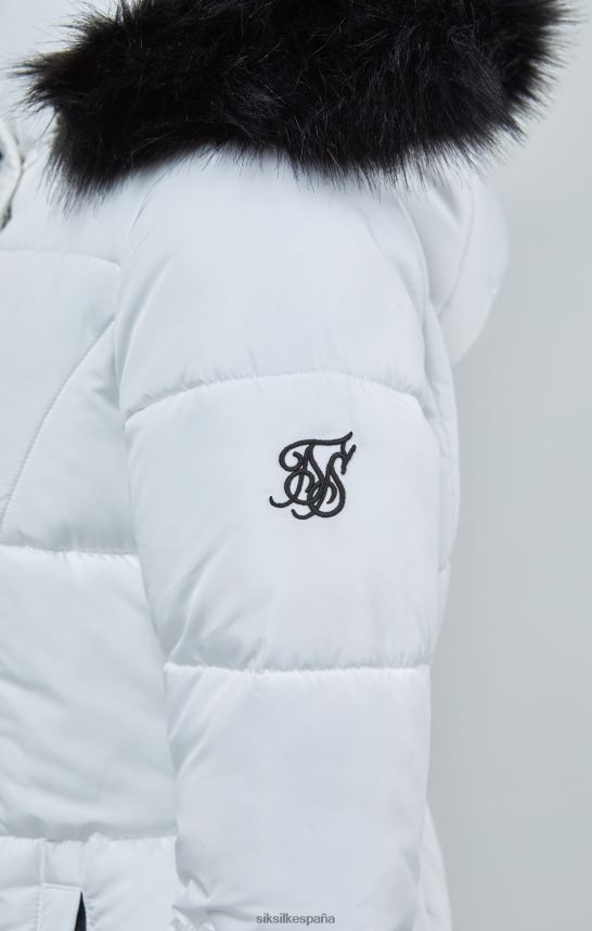 vestir es SikSilk mujer parka larga acolchada blanca 4NP28R128