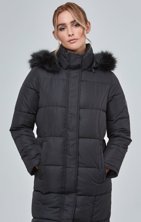 vestir es SikSilk mujer parka larga acolchada negra 4NP28R129